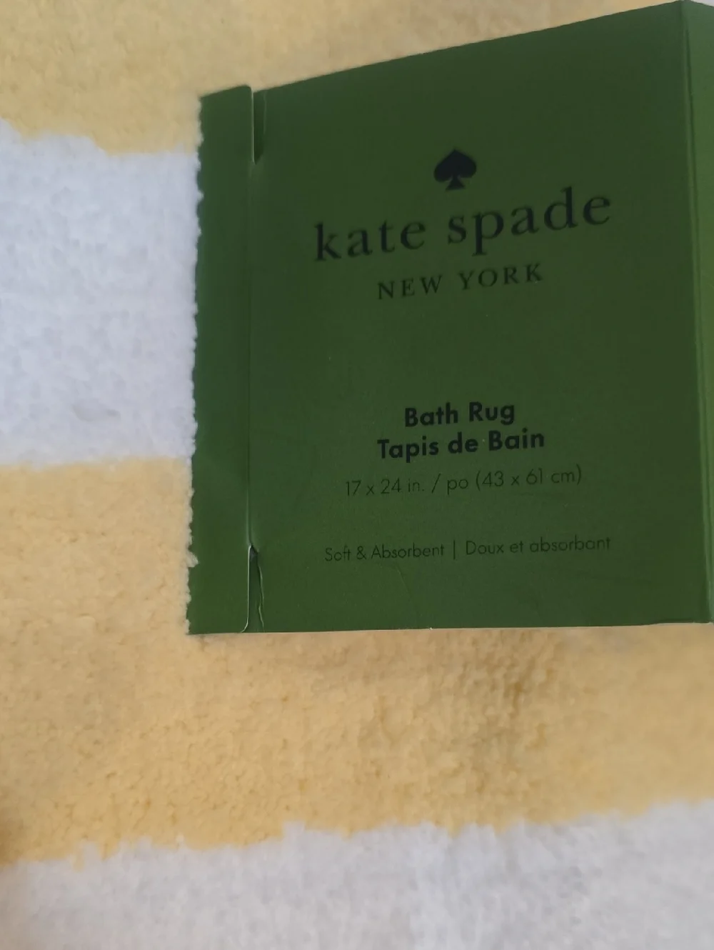 Kate Spade New York Yellow & White Stripe Plush Bath Rug